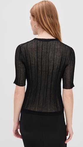 Vince Women's Double Layer Rib Elbow Sleeve Pullover3