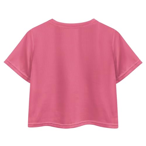 Image of Girl Crop Top Shirts for Summer Cute T Shirts Short Sleeve Tees for Kids 5-16