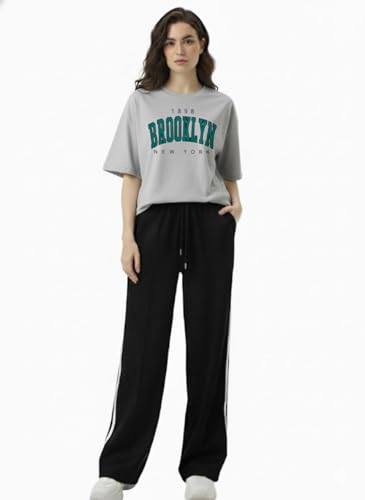 Image of EHA Women Co-ord Set for Girls | Stylish Two Piece Dress with Oversize Tshirt & High Waist Jogger|Trendy Cotton Blend Track Suit Set for Women | Casual /Travel & Lounge Wear Outfits