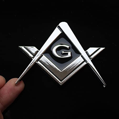5 Pack 2.75" Chrome Plated Masonic Car Emblem Mason Square And Compasses Auto Truck Motorcycle Decal Gift Accessories #TOP2