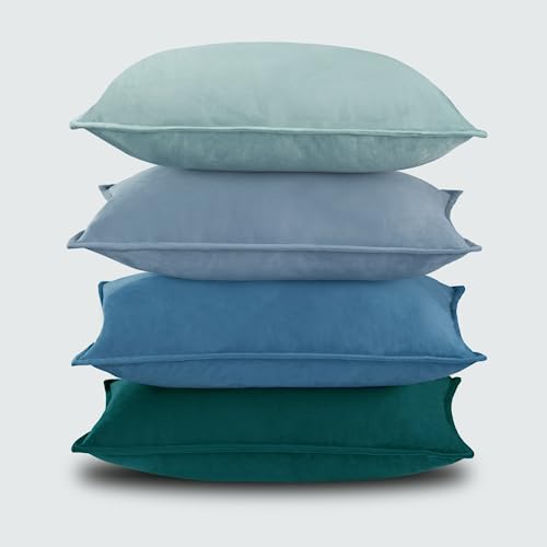 4 Kissenbezüge 45x45 Cm Aus Samt – Ginkgo Biloba Motiv, Weich & Hautfreundlich, Mit Reißverschluss, Für Sofa & Bett