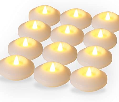 ARDUX 12 PCS LED Floating Candles - 3 Inch Flameless Plastic Floating Tea Lights for Bathtub Swimming Pool Vase Centerpiece Decoration