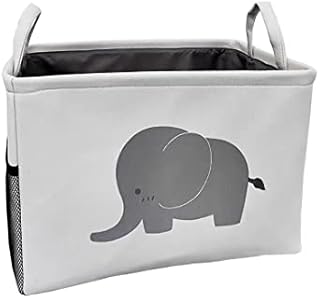 zebrum Laundry Basket, Large Laundry Bag, Washing Basket Round Cotton Linen, Foldable Clothes Storage( Elephant -Rectangular 1