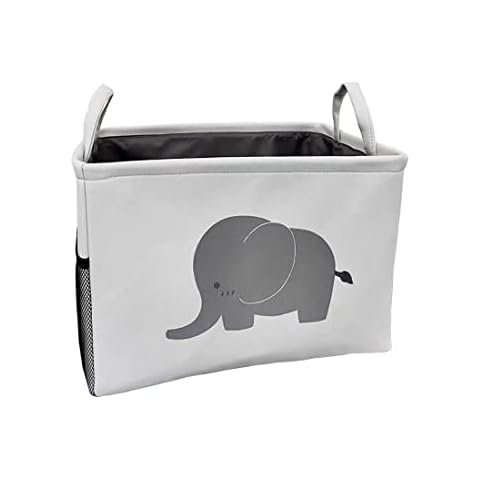 zebrum Laundry Basket, Large Laundry Bag, Washing Basket Round Cotton Linen, Foldable Clothes Storage( Elephant -Rectangular 1) Cover