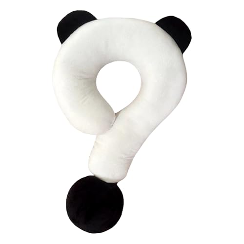 HUAANYA Almohada de cuello de felpa con patrón de panda, almohada de cuello de felpa, ideal para viajes, para oficina o avión