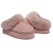 Litfun Fuzzy Platform Slippers for Women Comfy Winter House Shoes With Memory Foam Indoor Outdoor, Platform Pink 44-45