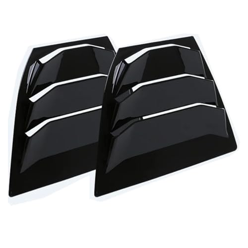 マツダ 3 アクセラ 2014-2018 車用 リアルーバーウィンドウ サイドシャッターカバー トリムステッカー ベントスクープ ABS カーボンファイバー ブラック アクセサリー(Gloss Black)