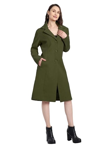 Image of HAUTEMODA Women's Winter Coat Trench Long Sleeves Over Coat With Pocket single Breasted