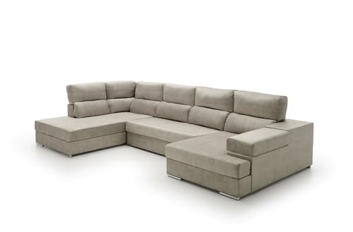 Velare | Sofa Gran Chaise Longue Cama Massima Diseño y Alta Gama Gris Izquierda