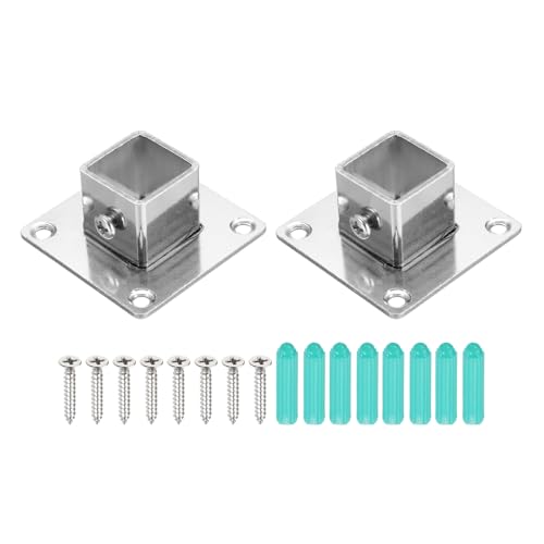Soportes de poste de cubierta de acero inoxidable con base cuadrada de 2 mm resistente y duradera 2