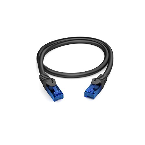 Image of KabelDirekt - Network Cable - 10Gbps, for Maximum Fiber-Optic Internet Speed - 5X 1.5ft, Available in 1-100ft - Ethernet & LAN Cable for Gigabit Networks, Router /Modem, RJ45 (Black /Blue)