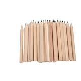 HOMSFOU 50 Kurze Holzbleistifte Hb ohne Anspitzer für Schüler und Künstler zum Schreiben und Skizzieren im Studium oder Tagebuchschreiben Zufälliger Stil