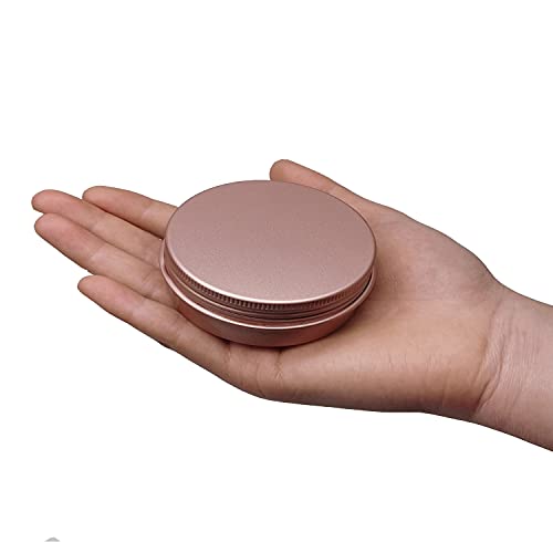 4 Oz Aluminum Tin Jar With Screw Cap Refillable Container For Cosmetic, Lip Balm, Cream, Rose Gold 20 Pcs. #TOP2