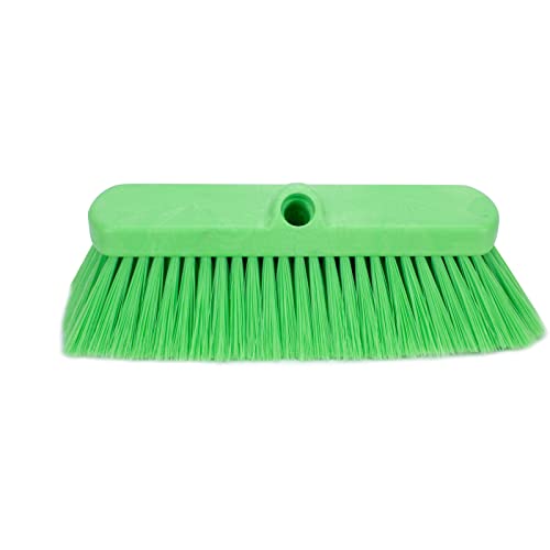 SPARTA 41278EC75 Flo-Thru Plastic Wall Scrub Brush, Equipment Brush With Soft Nylex Bristles For Industrial Kitchens, Hospitals, Commercial Cleaning, 4 Inches, Lime, (Pack of 12)
