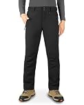 33,000ft Men's Waterproof Trousers Warm Fleece Lined Ski Snow Pants Thermal Softshell Trousers for Golf Hiking Walking Black 40W/34L