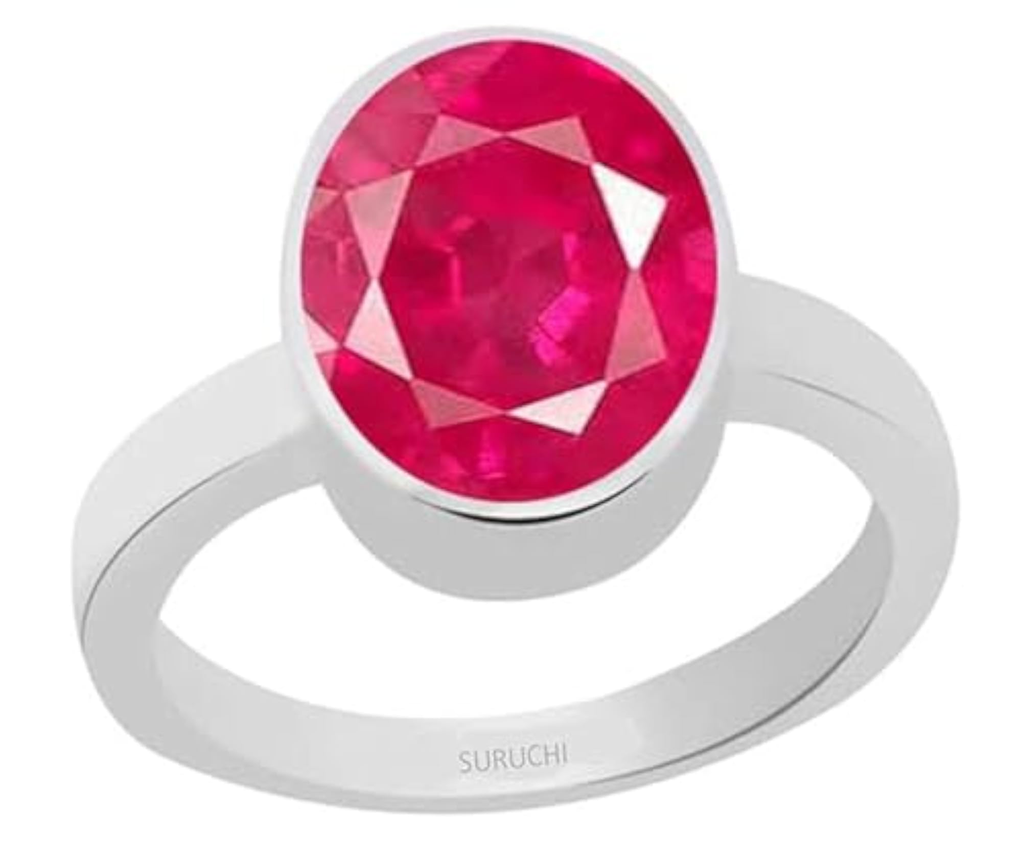 Sterling Silver Ruby Astrological Gemstone Ring, Unisex