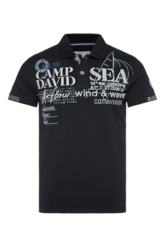 Preisvergleich Produktbild Camp David Herren Pikee-Polo mit Logo Artworks Navy XXXL