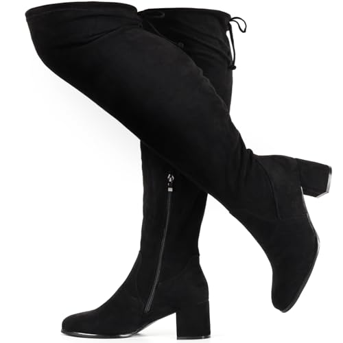 Vipost 2.5-inch Wide Calf Wide Width Thigh High Boots, Suede over the Knee...