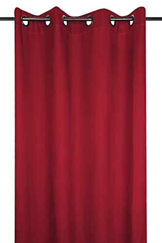 Stof - Nelson Rideau Œillets Polyester Rouge 240 x 135 cm