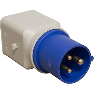 Adattatore Presa Industriale Brennenstuhl 1081560, Adattatore Industriale CEE 3 poli 16 A/230 V IP20, Spina CEE, Presa Universale (IT 10/16A + Schuko), Grigio/Blu