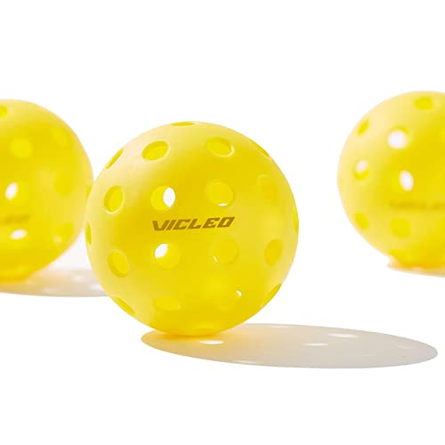 Vicleo Pickleballs Balls Pickleball Outdoor Balls 6-Pack For Tournament Play, Professional Performance(Yellow) #TOP5