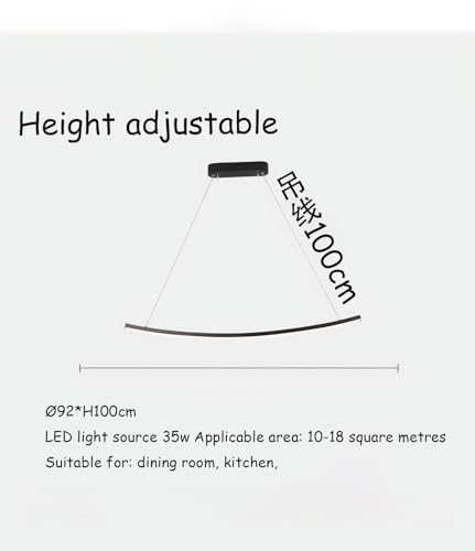 Lámpara de techo LED colgante regulable con mando a distancia para comedor y cocina moderna 6