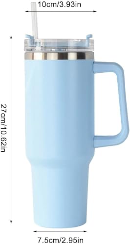 Image of Digital Wave 1200ML PlasticTumbler with Handle & Straw, Double-Wall Vacuum Insulated, Leak-Proof Travel Sipper Multicolor