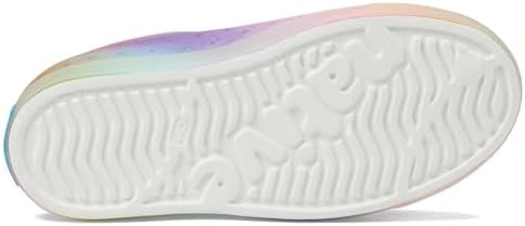 Native Shoes Unisex-Kids Jefferson Print Sneakers, Shell White/Translucent/Rainbow Blur, 3 Little Kid - 3