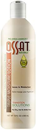 OSSAT Naturals Triple Moisture Hair Lotion 12 oz, 5-in-1 Oils Enriched Stying Treatment