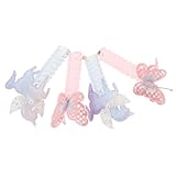 MAJORMENCH 4 Stück Telefonkabel Haargummis für Feines Haar Spiralförmige Haarbänder aus Flexiblem Kunststoff mit Schmetterlings und Einhorn Motiven Leichte Haarschmuck Accessoires