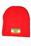 Iran Persian Lion Rectangle Country Flag Patch Beanie HAT .Colors : Black, White, Red, Pink.New...