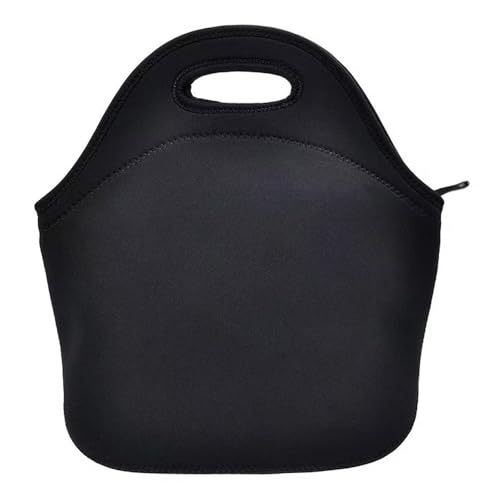 Insulated Neoprene Lunch Bag Gourmet Tote Cooler Warm Pouch for School Work Office (Black)