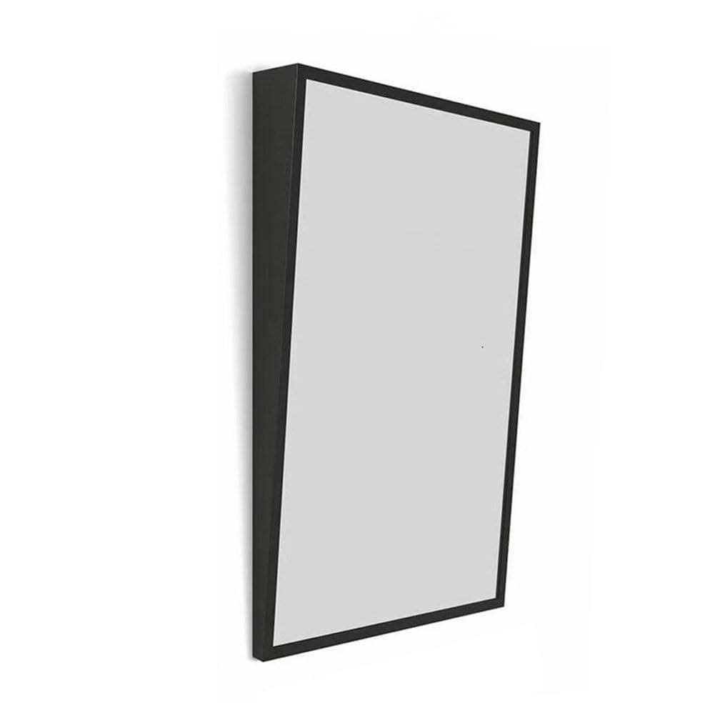 exproyzk Specchio inclinabile Specchio piastrellato con Cornice in Acciaio Inox 304 Specchio per Il Trucco Specchio per Bagno Commerciale(Nero,90x60cm)