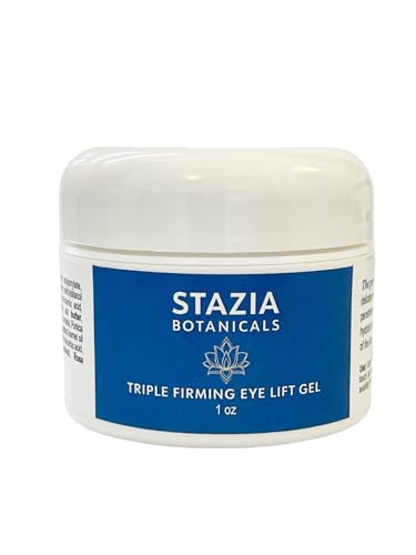 Stazia Botanicals Triple Firming Eye Lift Gel, Anti-Dark Circle, De-Puffing and Tightening Eye Cream, Organic Eye Cream, 1 OZ