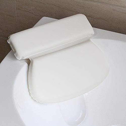 JinSu Cuscino Bagno, Impermeabile Vasca da Bagno Cuscino Antiscivolo con Ventose, Morbido e Premium Cuscino Poggiatesta per Vasca da Bagno, Jacuzzi, Spa, Idromassaggio e Altro (36 * 31 cm)