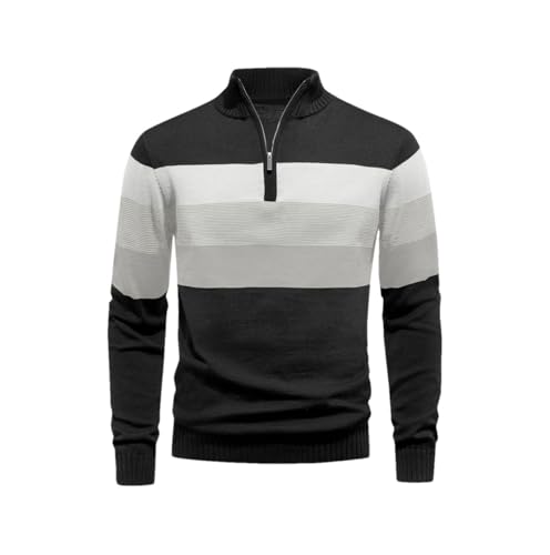 Men's Lightweight Stand Collar Zipper Sweater – Soft Knitted Pullover, Long Sleeve Casual Wear