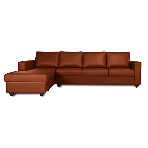 Image of Wakefit Sofa Set | 3 Year Warranty | Sofa 3 Seater, 3 Seater Sofa for Living Room, Wooden Sofa Set, 3 Seater + Left Aligned, Sofa for Living Room - Napper(Romance : Tan)