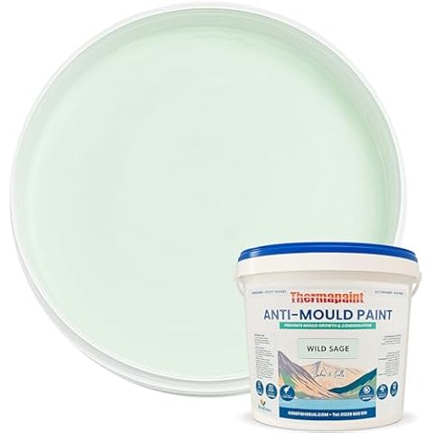 Kingfisher Thermapaint Anti Mould Paint with Active Fungicide 5L | Mould & Moisture Resistant Emulsion Wall Paint Cover