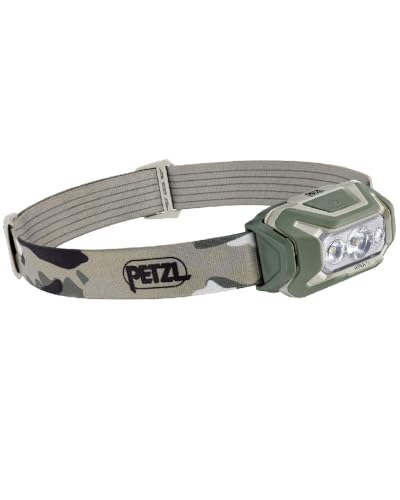 PETZL - Lampe frontale ARIA 2 RGB - 450 lumens, Camouflage, Livrée avec trois piles AAA/LR03