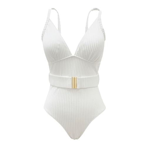 Maillot de bain blanc 1 pièce dos nu XL : sublimez vos formes