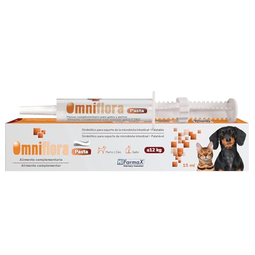 Melhores Probióticos para cães 3 Omniflora Hifarmax - Pasta Palatable 15 ml - Prébioticos y Probióticos para Gatos y Perros | Suplemento Gastrointestinal Natural | Complementos Alimenticios y Cuidado Intestinal para Perros y Gatos