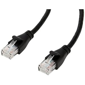 Amazon Basics RJ45 Cat-6 Ethernet Patch Cable, 1Gpbs Transfer Speed, Gold-Plated Connectors, 50 Foot for PC, TV, Tablet, Router, Printer, Black