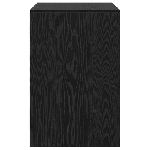 Bureau ergonomique aspect chêne noir avec étagère pour PC portable