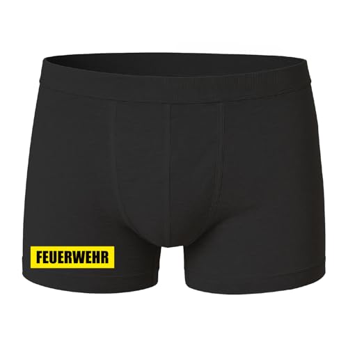 deinshirt Boxershorts Herren Unterhose Männer Unterwäsche Feuerwehr, Größe:XXL, Farbe:schwarz