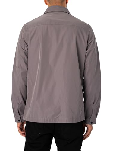 Image of Hugo Men's Cotton Mix Canvas Zip Up Overshirt