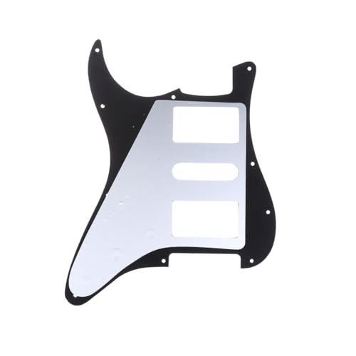 Musiclily Pro 11 Hole HSH Guitar Strat Pickguard for Fender American/Mexican Standard Stratocaster Modern Style, 4Ply Black Pearl - Image 3