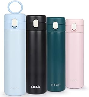 CodiCile Travel Mug,Carryig Handle Coffee Travel Mug with BPA-Free Easy-Clean Lid,Leakproof Insulated Coffee Cup Reusable Coffee Flask for Hot and Cold Drinks (Blue 500ml)