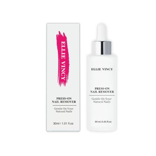 Ellie Vincy Removedor de uñas a presión | Suero suave, sin olor, sin acetona, apto para uñas postizas y a presión | 30 ml