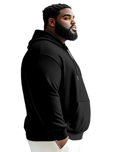 Men's Big & Tall Sweatshirts Hoodies Pullover Cotton Casual Hoodie Drawstring Long Sleeve Hooded Jacket with Pocket3