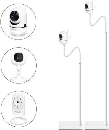 Soporte de suelo para monitor de bebé de altura ajustable de 69.8 pulgadas para HelloBaby HB6550/HB65/HB6558/HB66/HB248, Nanit Pro Smart Baby Monitor y soporte flexible, ANMEATE SM935E, Vtech